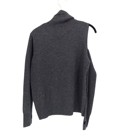 27 Miles Cashmere Sweater Sz S Malibu Devon Cold Shoulder Turtleneck Asymmetric - Picture 7 of 10